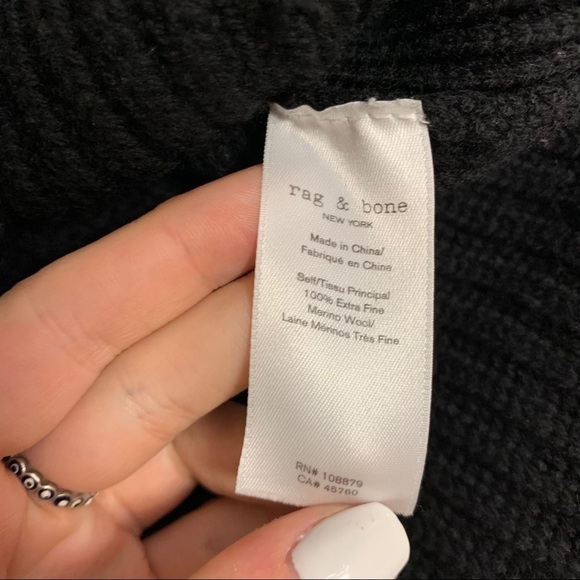 Rag & Bone Ivy Tie Wool Knit Sweater in Black XS - Picture 10 of 10